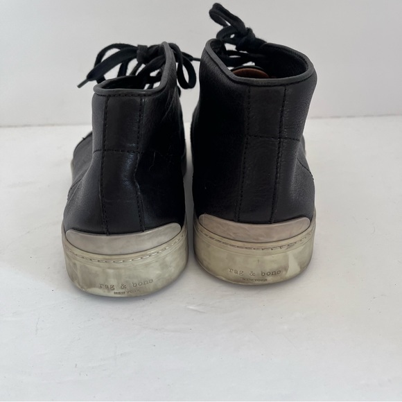 Rag & Bone Men’s 9 Euro 42 Black Leather Kent Sneakers - Picture 7 of 12